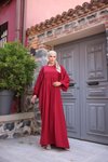 Bordo Ankanoor Balon Kollu Oversize Elbise
