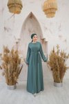 Çağla Ankanoor Mint Gizli Patlı Biyeli Abaya Kol Ferace