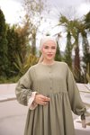 Çağla Ankanoor Önlüklü Oversize Keten Elbise