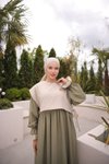 Çağla Ankanoor Önlüklü Oversize Keten Elbise