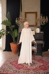 Ekru Ankanoor Robalı Büzgülü Oversize Elbise