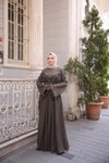 Haki Ankanoor V Robalı Biyeli Belmando Elbise