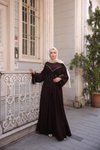 Kahverengi Ankanoor V Robalı Biyeli Belmando Elbise