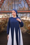 Lacivert Ankanoor Üçgen Garnili Elbise