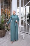 Mint Ankanoor Hidden Buttoned Abaya
