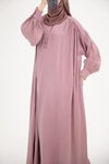 Pudra Ankanoor Modal Cupra Büzgü Detaylı Düğmeli Elbise