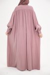 Pudra Ankanoor Modal Cupra Büzgü Detaylı Düğmeli Elbise