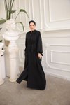 Siyah Ankanoor Hakim Yaka Kuşaklı Ferace