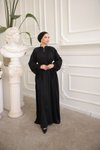 Siyah Ankanoor Hakim Yaka Kuşaklı Ferace