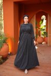 Black Ankanoor Buckled Dress with Pleats