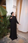 Black Ankanoor Side Ruched Knit Dress