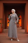 Vizon Ankanoor Sleeve Cuff and Front Double Piped Abaya
