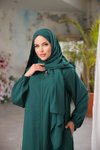 Zümrüt Ankanoor Medine İpeği Şallı Elbise