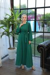 Zümrüt Yeşili Ankanoor Abaya Görünümlü Elbise