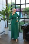 Zümrüt Yeşili Ankanoor Abaya Görünümlü Elbise