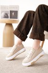 Nut D094 Sneaker Yüksek Taban Bağcıklı Bez Spor Ayakkabı