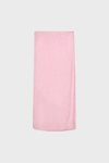 Pastel Pembe Uzun Yan Yırtmaçlı Keten Etek