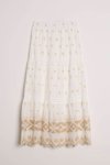 Ekru Beli Lastikli Uzun Etek