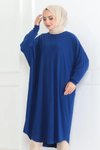 Saks Mavisi Yarasa Kol Salaş Tunik