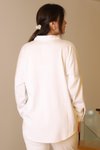 Ekru Uzun Kollu Zincir İşlemeli Gömlek