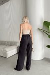 Siyah Beli Çapraz Pantolon
