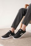 Siyah Beyaz Daxors D163 Ortopedik Sneaker Spor Ayakkabı