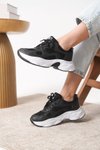 Siyah Beyaz Garantili Ortopedik Sneaker Spor Ayakkabı