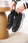 Siyah Beyaz Garantili Ortopedik Sneaker Spor Ayakkabı