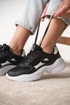 Siyah Beyaz Garantili Ortopedik Sneaker Spor Ayakkabı