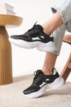 Siyah Beyaz Garantili Ortopedik Sneaker Spor Ayakkabı