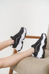 Siyah Beyaz Ortopedik Sneaker Spor Ayakkabı