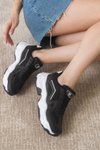Siyah Beyaz Ortopedik Sneaker Spor Ayakkabı