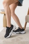 Siyah Beyaz Ortopedik Sneaker Spor Ayakkabı