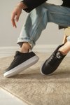 Siyah Beyaz Ortopedik Sneaker Spor Ayakkabı