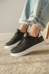 Siyah Beyaz Ortopedik Sneaker Spor Ayakkabı