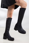 Siyah D080 Garantili Çekme Çizme Bot Bootie