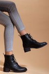 Siyah D502 Topuklu Bot