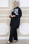 Siyah Desen Kombinli İkili Takım