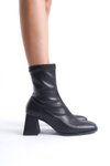 Siyah Garantili D029 Streç Bilekli Orta Boy Topuklu Bot