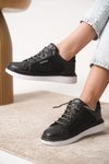 Siyah Garantili Ortopedik Sneaker Spor Ayakkabı