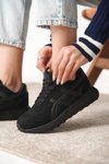 Siyah Garantili Ortopedik Sneaker Spor Ayakkabı