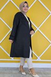 Siyah Kolye Detaylı Kimono Bluzlu İkili Takım