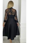 Siyah Midi Pul İşlemeli Tasarım Abiye Elbise