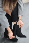 Siyah Milla Süet Tak Çıkar Topuklu Bot Ve Çizme