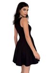 Siyah Mini Mezuniyet &amp; Balo Sıfır Yaka Fırfırlı Etek Abiye Elbise