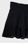Siyah Mini Volanlı Dökümlü Şort Etek