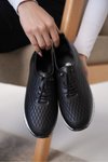Siyah Ortopedik Sneaker Spor Ayakkabı