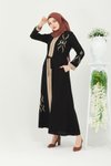 Siyah Özel Tasarım Abaya