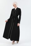 Siyah Özel Tasarım Abaya