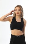 Siyah Push-up Toparlayıcı Yumuşak Penye Spor Bralet Rahat Südyen